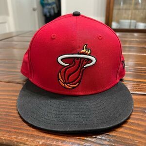 MIAMI HEAT NBA New Era 9Fifty Snapback Hardwood Classics Cap Hat Basketball Red